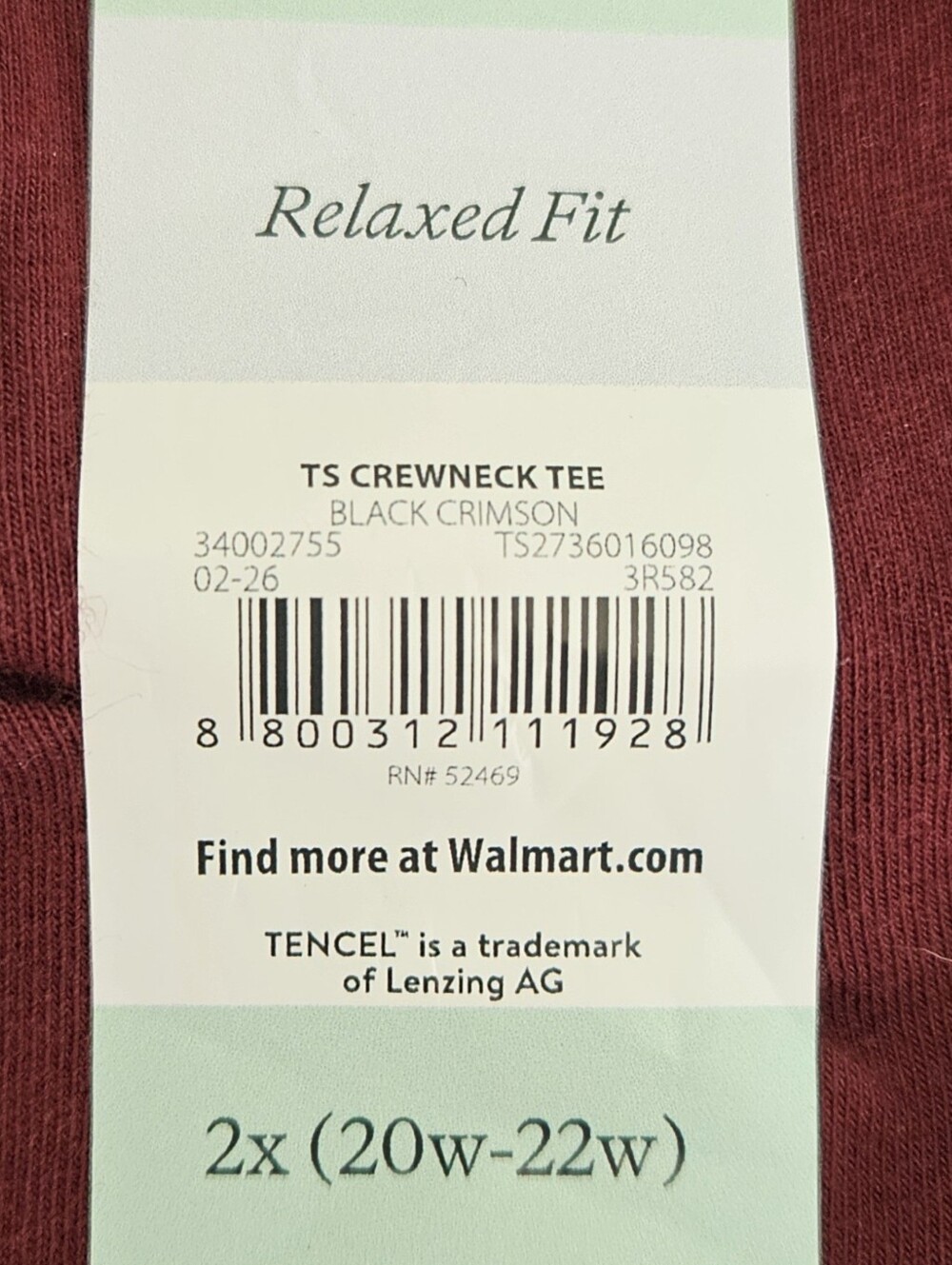 Terra & Sky Women's Plus 2X Crewneck Tee Lot of 3 - Mauve/White/Crimson - NWT - Picture 2 of 4